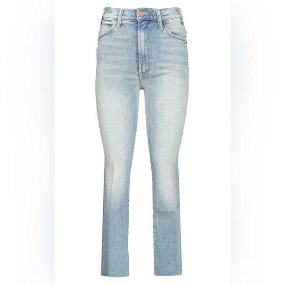 MOTHER Women”s The Hustller Ankle Fray High Waist Knock Wood Blue Jeans Size 27